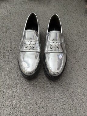 Tory Burch Lug-Sole Metallic loafers